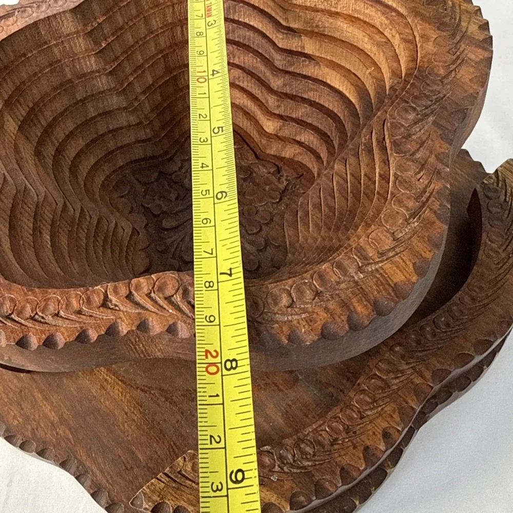 VTG.Folding Spiral Collapsible Wooden Swivel To Close. Afghanistan. bowl 7.5